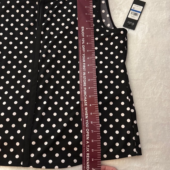 NWT Karl Lagerfeld women’s Black and White Polka Dot Blouse sleeveless size xl - Picture 10 of 10